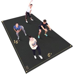 GXMMAT Extra Large Exercise Mat 16'x6'/12'x6'/10'x6'/8'x6'(7mm), Extra Wide Workout Mats for Home Gym Flooring, Non-Slip Thick Durable Cardio Mat for MMA,Plyo,Jump Rope,Weights,Fitness,Shoe-Friendly