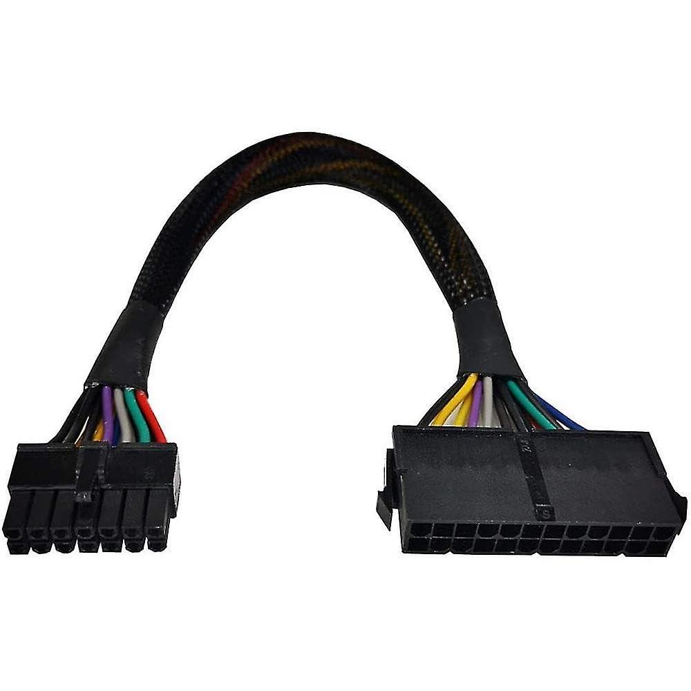 2 x lilila-ree 24 Pin to 14 Pin ATX PSU Main Power Adapter Braided Sleeved Cable for IBM Lenovo PCs and Servers 12-inch(30cm) (Long Type), Black