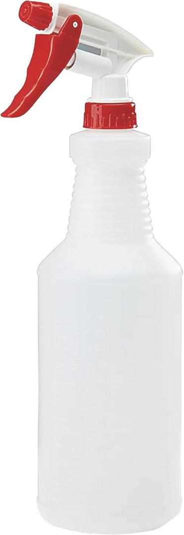 Clear Spray Bottle - 32 Oz., Adjustable Spray, Dilution Scale, Model# P-32