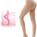 HONGTEYA Fleece Lined Tights Women Winter Thermal Leggings Pantyhose Fake Translucent Thick Warm Sheer Tights M