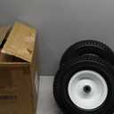 GICOOL 13x5.00-6 Flat Free Lawn Mower Tire and Wheel, 13x5-6 Riding Lawnmower Tire with 3"-6" Centered Hub and 3/4" & 5/8" Bearings, Tractor Turf Tire Turf-Friendly, 2 Pack