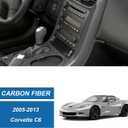Real Carbon Fiber Center Control Seat Heating Button Panel Trim Compatible with Corvette C6 2005-2013, Interior Decor Sticker Accessories