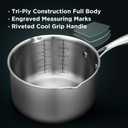 Tri-Ply Stainless Steel Sauce Pan with Steamer Basket & Straining Glass Lid 2-in-1 Multi-Function Pot for Steaming, Boiling & Simmering Healthy, Durable, Rust-Resistant, Professional-Grade Cookware
