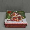 Christmas Gingerbread House Building, Christmas Village House Building Set, Contain Christmas Tree and Train, Xmas Brick Toy Gifts for Adults Teens and Kids 1288PCS (Brown)