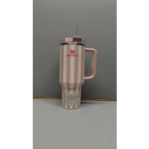 STANLEY QUENCHER TUMBLER H20 PINK ABD WHITE STRIPED, THE FLOWSTATE QUARTZ SWIRL 40oz All day hydration