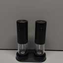 Electric Salt and Pepper Grinder Set Automatic Battery Pepper Mill Shakers Adjustable Coarseness Upgraded Larger Capacity with Led Home and Kitchen Appliances Birthday Gifts for Women Mom (Black/Black)