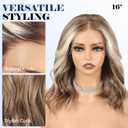 HAIRCUBE 13x6 HD Lace Front Wig for Women, 16-Inch Heat Resistant Synthetic Wavy Hair, Shoulder Length Glueless Lace Wigs for Daily, Party&Date (Blonde balayage)
