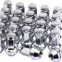 Set of 24, 14x2.0mm 13/16 Hex OEM Factory Style Large Acorn Seat Lug Nuts for 2001-2014 F150 Expedition Navigator Factory Wheels Large Acorn Seat (14mmx2.0 (OL: 54mm), Chrome)