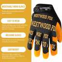 WESTWOOD FOX Gardening Working Gloves Leather Safety Thorn Proof Gloves for Mens & Women Flexible Heavy Duty Mechanic Gloves (Medium, Yellow Golden)