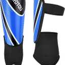 BROTOU Shin Guards Soccer Youth, Soccer Shin Guards for Kids 3-15, Light Weight Adjustable Straps Shin Pads Protection Equipment with Ankle and Leg Calf Protection (Medium, Blue)