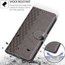 Designed for Google Pixel 8A Case Wallet,Women Flip Folio Cover with Embossed PU Leather Stand Credit Card Holders Slots Wrist Strap Phone Case for Google Pixel 8A (Gray Cube) (2)