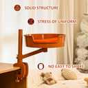 Cat Bed Desk with Pet Mat, Cat Hammock for Desk with Bowl, 360 Rotation and Adjustable Height, Orange