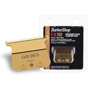 FX707Z DLC Replacement Blades compatible with B*Byl*ss Barberology Trimmer Blade,DLC 2.0 Trimmer Replacement Trimmer Blades compatible with B*Byl*ss FX787 & FX726 Trimmer (Golden 707Z/1PC)