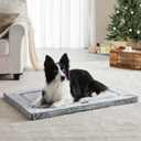 WESTERN HOME Pet Bed Mat, Large Dog Beds for Crate, 42x27 in, Soft Faux Fur, Washable Anti-Slip, Kennel Mat for Sleeping, Grey (05-Plush-Grey)