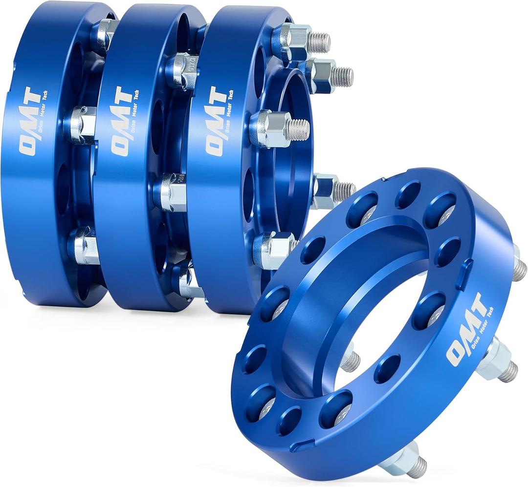 Orion Motor Tech 6x5.5 Wheel Spacers 1.25in Blue Wheel Spacer Kit Compatible with FJ Cruiser Tacoma 4Runner Tundra, 6x139.7mm Hub Centric Wheel Spacers 106mm Bore with 12x1.5 Studs, Set of 4