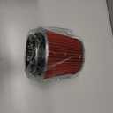 Universal Clamp-On Air Intake Filter, High Flow Closed-Top Cool Air Filter Cleaner, 76 89 102MM Performance Round Tapered Cone Air Filters, Washable Replacement Filter for Car Truck (Red)