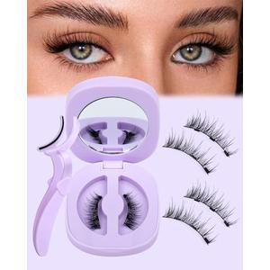 Magnetic Eyelashes Natural Look Wispy Magentic Lashes Reusable Magnetic Eyelashes with Applicator No Glue Needed Press on Magnetic Lashes by JIMIRE Quick to Wear by JIMIRE