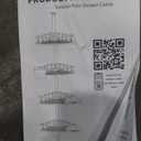 Corner Shower Caddy Tension Pole: Rustproof Stable 4-Tier Bathroom Organizer Shelves for Bathtub Shampoo Storage - 47-121 Inch Quick Install Adjustable Standing Rack with Soap Rack - Black