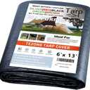 Tarps Heavy Duty Waterproof 6x13ft,TEZONG Black Tarp 12Mil Plastic Tarpaulin Outdoor Tarp Cover for Emergency Rain,Patio Furniture,Wood,Roof,Camping,Car,Pool