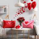 Weysat 2 Pcs Valentine's Day Envelope Throw Pillow Cover, 9 x 15 Inch Pink and Red Heart Throw Pillow Pink Holiday Decorative Love Letter Valentines Day Home Decoration Cushion Cases for Sofa Couch