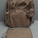Premium Vegan Leather Diaper Bag Backpack with Waterproof Changing Pad  Reinforced Stitching & Zippers, Baby Bag for Boy Girl, Stroller Straps, Ergonomic Design for Traveling Moms, Taupe