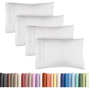 Standard Pillow Cases Set of 4 - Ultra Soft Hotel Quality Pillowcase Covers - Comfy Bedding for Women, Men, Kids & Teens - Machine Washable Pillow Protectors - 4 Piece Set - Standard Size French Grey