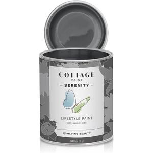 Serenity Silk All-in-One Mineral Chalk Paint for Furniture, Home Decor, Cabinets and DIY Crafts - Built-in Topcoat - (32oz, Slate) (32 Fl Oz (Pack of 1))