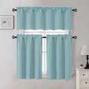 Gwine 24 Inch Length Kitchen Curtains Sets, Light Filtering Half Window Short Curtain Tiers for Bathroom Basement Cabinet Camper Small Windows, 2 PCS, Each 30" Wx24 L, Aqua