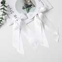 LuSeren 2 PCS Double Layer Hair Bows White Hair Ribbon Clips Ponytail Holder Accessories for Women Girls Toddlers Teens Kids