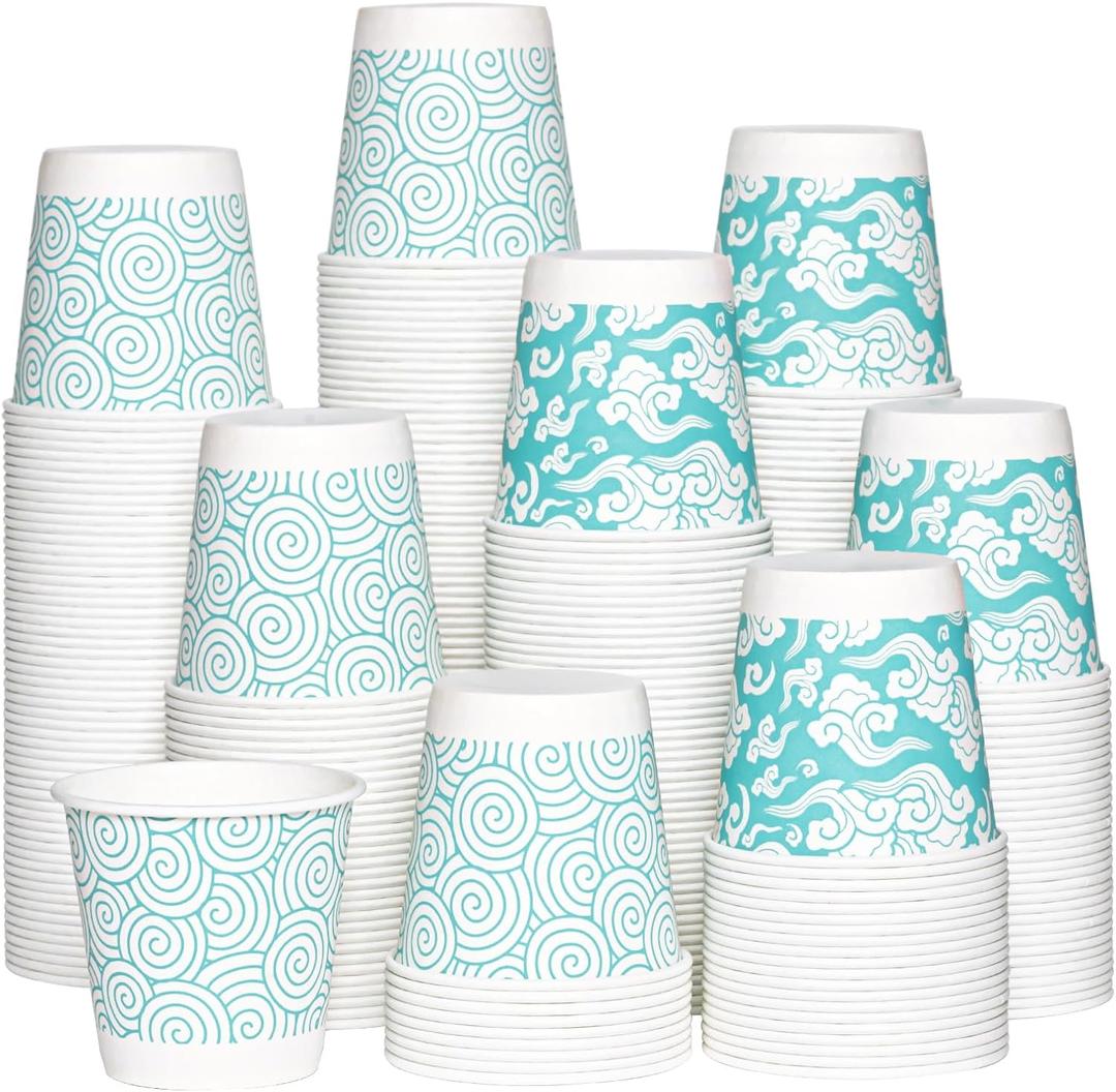 JOLLY CHEF 3 oz Disposable Bathroom Mouthwash Cups 300 Pack, Small Mini Paper Cups for Bathroom,Parties, Picnics