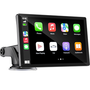 Wireless Apple Carplay Screen for Car 4K Dash Cam, 9" Portable Apple Carplay & Android Auto Car Stereo, with 1080p Backup Camera, GPS Navigation/Mirror Link/Voice Control/Bluetooth