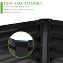 DIIYIV 2PCS 12x4x1FT Galvanized Raised Garden Bed Kit,Vegetable Boxes-Rectangle Metal Flower Box,Large Planter Raised Beds Outdoor Garden for Planting,Fruit,Herb-Black