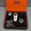 Freebird FlexSeries Electric Head & Body Hair Shaver - Mens Cordless Rechargeable Wet/Dry Skull Bald Head Back & Groin Waterproof Razor with Rotary Blades, Clippers, Nose Trimmer, Brush, Massager