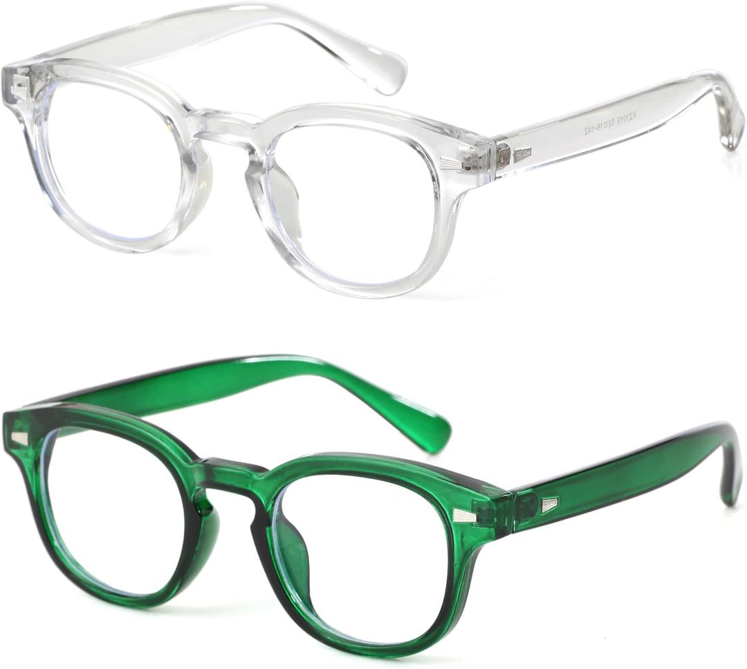 Johnny Depp Round Glasses for Women Men Vintage Circle Thick Frame Eyeglasses Non Prescription Glasses Clear lens Eyewear