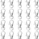 Swivel Snap Hooks Premium Metal Lobster Claw Trigger Clasps for Lanyard Keychain Rings Bag Purse Tag Jewelry Making DIY Crafts (20pcs Length: 1.36inch(34.5mm) Inside Width: 0.36inch(9mm) Silver)