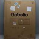Babelio Baby Gate for Stairs, Kitchen & Doorways, No Bottom Bar| Easy Installation| One-Handed Operation| Auto-Close| Hardware Mount (Drill Needed) Safety Dog Gate (White - B17, 34" H, 29-49" W-Wide)