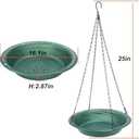 Antique Outdoor Garden Hanging Bird Bath, 16 inch Heavy Duty BirdBath Bowl Only with Chains, Hanging Bird Feeder for Backyard Decor Green