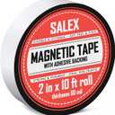 Magnetic Tape with Adhesive Backing 2 Inch Wide - Thick 60 mil Magnet Tape Roll to Make Sticky Magnet Strips, Strong Squares, Dots, Flexible Sheets, Cutting Own Fridge Magnets, Crafts (2 in x 10 ft)