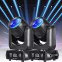 Moving Head Light 2 Pack 150W LED Beam Stage Light 8 Colors 8 Gobos DJ Lights Moving Head Infinite Rotating 18-Facet Prisms Spot Sound Activated DMX for Wedding Live Show Christmas Party