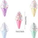 Assorted Ice Cream Ornaments, 5pcs 6' Foam Pastel Hanging Christmas Tree Mini Dessert Ornaments for Xmas Decoration