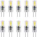 G4 LED Bulb 12V AC/DC, 1.5W(20W Equivalent), JC Bi-Pin Landscape Light Bulbs, Non-Dimmable, Daylight White 6000K, 10-Pack