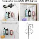 YQh hanging shower rack, bathroom storage rack, shampoo bracket, the back hook can be rotated, and can be hung on the faucet or Claw foot bathtubcross bar, 304 stainless steel rust proof and durable