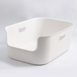 SpaceTime Extra Large Litter Box with High Sides,22.64"14.76"8.66" XL Multi Cat Litter Pan for Kitty,Cat Boxes for Indoor Cats,Jumbo Litter Boxes for Big Cats,Anti-Splashing,Easy to Clean (White)