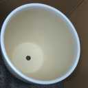 10 Inch Ceramic Planter Pot - Large Plant Pot with Drainage Hole and Saucer, Modern Round Flower Pots for Indoor Outdoor Plants, Garden Planter, White