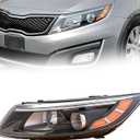 Halogen Headlight Assembly Compatible with 2014 2015 Kia Optima Headlight Headlamp Projector w/o LED w/Bulb (Driver Left Side)