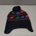 Zsedrut Toddler Baby Beanie Boys Girls Warm Hat Winter Kids Beanies with Fleece Lining (4-8 Years, Dinosaur Style-Navy Hat)