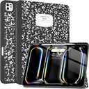 Soke Case for New iPad Pro 13 Inch (M5/M4, 2025/2024 Release), with Pencil Holder Trifold Stand Shockproof [Support Apple Pencil Charging + Auto Wake/Sleep], Soft TPU Back Cover, Book Black
