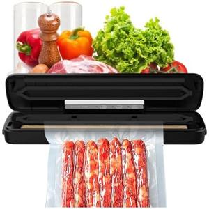 mokero Vacuum Sealer for Food Compact Meal Meat Vacuum Sealer Machine with 10 Seal Bags and Cutter Automatic Vacuum Air Sealing System for Dry Moist Freezer Food Storage