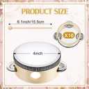32 Pcs 4 Inch Tambourine with Drumsticks Wooden Hand Held Drum with Metal Jingles Percussion Musical Instrument for Church Wedding Party Gift Musical Educational Drum Instrument Party