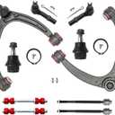 Front End 10pc Suspension Kit for 2007-2013 Chevy Silverado Sierra Yukon Suburban 1500 Avalanche Tahoe Escalade ESV EXT, Upper Control Arm Lower Ball Joints Tie Rods Sway Bars Replacement(10pc Set)